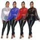 Sexy See-Through Mesh Beaded Bat Sleeve Top