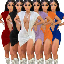 Sexy Deep V-Neck Nightclub Dress