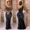 Fashion Solid Color Hot Rhinestone Slant Neck Long Dress Dress