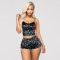 Sexy Printed Slimming Velvet Shorts Two Piece Set