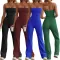 Sexy Strapless Back Comfortable Rubber Bandage Bodysuit Pants