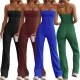 Sexy Strapless Back Comfortable Rubber Bandage Bodysuit Pants