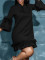 Fashion Plus Size Solid Color Temperament Stacked Sleeve Tie Ruffle Dresses