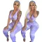 Stylish Tie-Dye Printed Strappy Sexy Jumpsuit