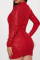 Fashion round neck sequin temperament short dress