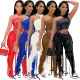 Sexy Vest Strap Faux Leather Pants Set