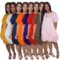 Sexy Large Tee Lantern Dress Short Sleeve Dresses