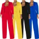 New solid color suit jacket+camisole jumpsuit set