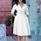 Fashion Lapel Solid Color High Waist Elegant Plus Size Dresses