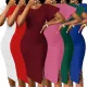 Sexy Fashion Night Slim Solid Color Dresses