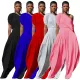 Fashion Casual Solid Color Cotton Diagonal Shoulder Haren Pants Set