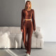 Sexy temperament high waist trouser set