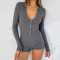Sexy Long Sleeve Single Breasted Jumpsuit