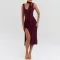 Sexy Mesh Splicing Swing Neck Halter Split Backless Hip Dresses