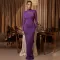 Sexy round neck mesh splicing Slim package hip split long skirt