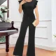 Stylish ruffled casual wide-legged strappy jumpsuit
