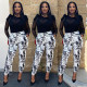 Fashion Casual Black Haren Mid Waist British Style Pants