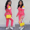 Fashion casual sports splicing two-piece set
