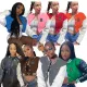 Fashion Long Sleeve Solid Color Button Down Jacket Baseball Jersey