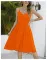 Fashion V-neck sleeveless halter solid color mid-length pleated dress