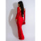Fashion Solid Color Sexy Splicing Backless Long Dresses Dresses