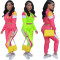 Fashion casual sports splicing two-piece set