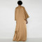 Fashion High Neck Loose Hem Middle Eastern Robe Satin Dresses