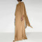 Fashion High Neck Loose Hem Middle Eastern Robe Satin Dresses