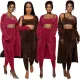 Fashionable Woolen Jacket Pocket 3 Piece Set
