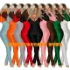 New Off Shoulder V-Neck Slim Fit Casual Sports Two Piece Set
