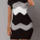 Fashion Plaid Street Trend Slim Sexy Digital Print Dresses