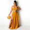 Fashion Sleeveless Wrap Split Long Dress Polka Dot Two Sets