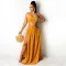 Fashion Sleeveless Wrap Split Long Dress Polka Dot Two Sets