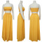Fashion Sleeveless Wrap Split Long Dress Polka Dot Two Sets