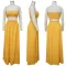 Fashion Sleeveless Wrap Split Long Dress Polka Dot Two Sets
