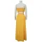 Fashion Sleeveless Wrap Split Long Dress Polka Dot Two Sets
