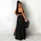 Fashion Sleeveless Wrap Split Long Dress Polka Dot Two Sets