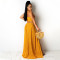Fashion Sleeveless Wrap Split Long Dress Polka Dot Two Sets