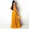 Fashion Sleeveless Wrap Split Long Dress Polka Dot Two Sets