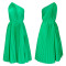 Stylish Plus Size Slant Shoulder Strappy A-Line Loose Pressure Pleat Dresses