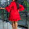Fashion Large Size Temperament Tie Flared Sleeve Loose A-line Dresses