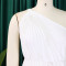 Stylish Plus Size Slant Shoulder Strappy A-Line Loose Pressure Pleat Dresses