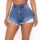 Stretch Hole Denim Shorts