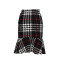 Fashion Plaid Tassel Knit High Waisted Hip Wrap Fishtail Half-body Skirt