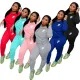 Fashion Casual Hooded Embroidered Two Piece Set