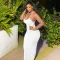 Fashion Halter Ripple Fabric Backless Crossover Sexy Dresses