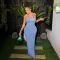 Fashion Halter Ripple Fabric Backless Crossover Sexy Dresses