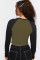 Fashion Round Neck Plunging Sleeve Y2K Style Bottom Casual Top