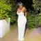 Fashion Halter Ripple Fabric Backless Crossover Sexy Dresses