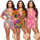Fashion Shirt Short Sleeve Printed Shorts Casual Two Piece Set